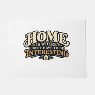 Cozy Book Lover Cat & Funny Introvert Doormat