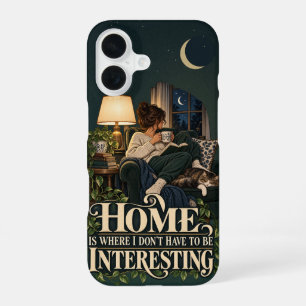Cozy Book Lover Cat & Funny Introvert iPhone Case