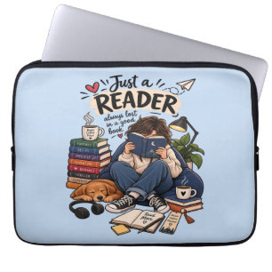 Cozy Book Lover Reading Illustration Laptop Sleeve