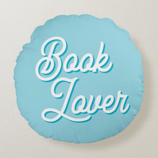 Cozy Book Lover Round Throw Pillow (Front)