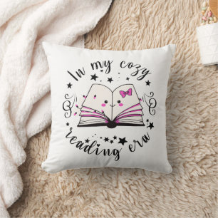 Cozy Book Lover's  Throw Pillow
