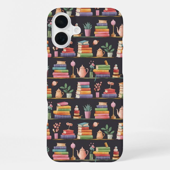 Cozy Book Nook Pattern iPhone Case (Back)