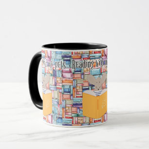 Cozy Book Reading with Pets and Coffee Vibes Mug