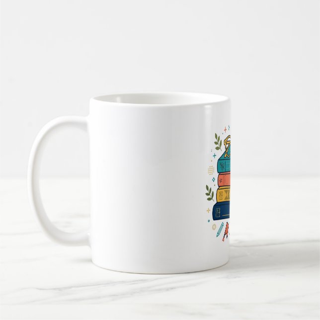 Cozy Book Stack Tea Cup Bookish Gift (Left)