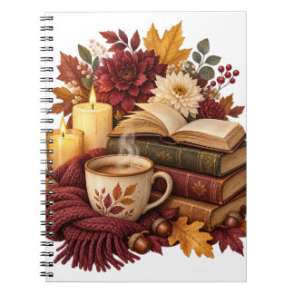 Cozy Books and Coffee Autumn Notebook