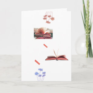 Cozy Books and Flowers Aesthetic Reading Greeting  Card