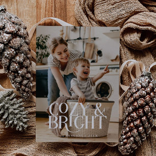 Cozy Bright Elegant Photo Holiday Card