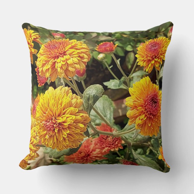 Cozy Bright Yellow Daisy Flowers Pillow (Front)