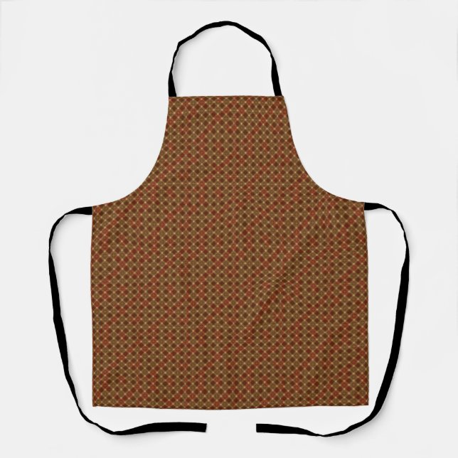 Cozy Brown and Red Country Plaid Pattern Apron (Front)