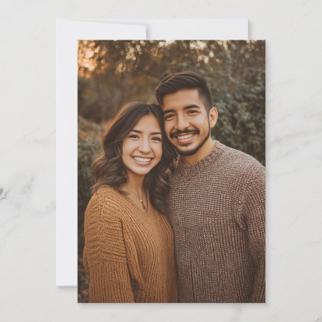 Cozy Brown Autumn Photo Invitation (Front)