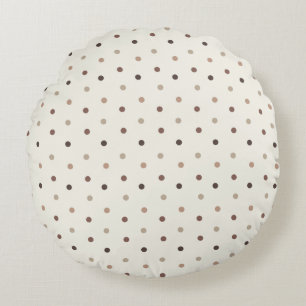 Cozy Brown Dot Baby Nursery Round Pillow