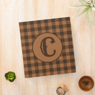 Cozy Brown Plaid Buffalo Print Pattern Binder