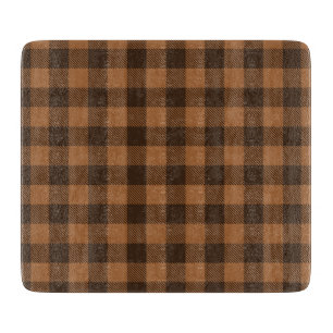 Cozy Brown Plaid Buffalo Print Pattern Cutting Board