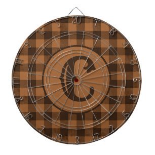 Cozy Brown Plaid Buffalo Print Pattern Dartboard