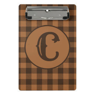 Cozy Brown Plaid Buffalo Print Pattern Mini Clipboard