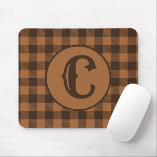 Cozy Brown Plaid Buffalo Print Pattern Mouse Pad