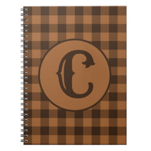Cozy Brown Plaid Buffalo Print Pattern Notebook