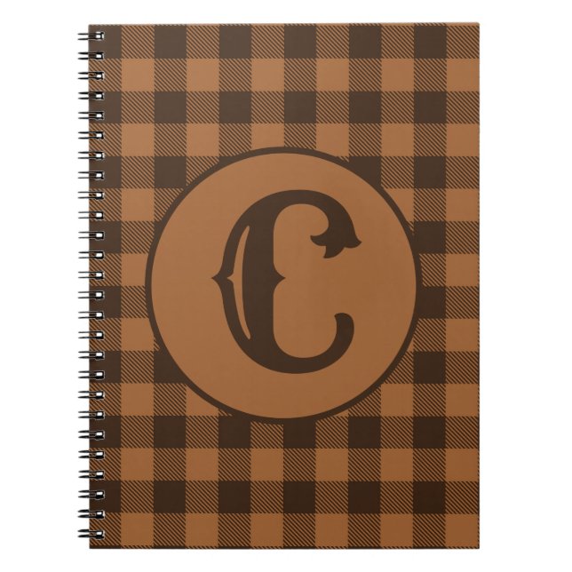 Cozy Brown Plaid Buffalo Print Pattern Notebook (Front)