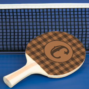 Cozy Brown Plaid Buffalo Print Pattern Ping Pong Paddle