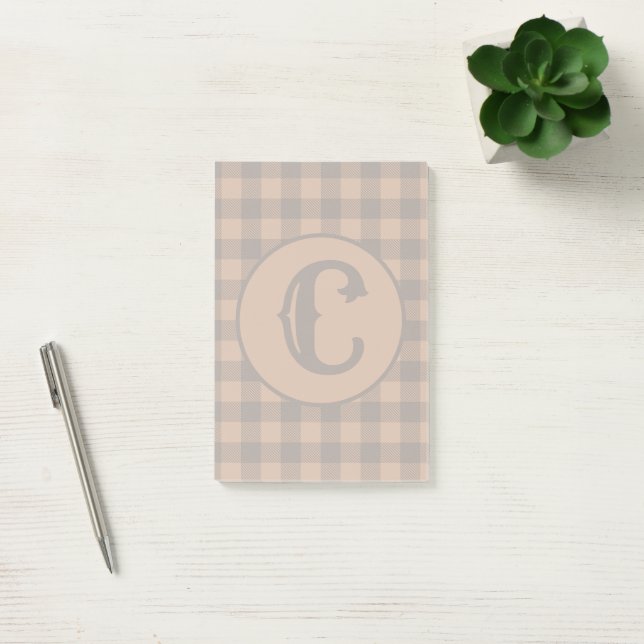Cozy Brown Plaid Buffalo Print Pattern Post-it Notes (Office)