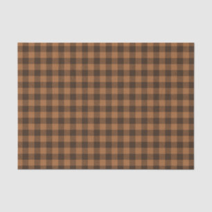 Cozy Brown Plaid Buffalo Print Pattern Tissue Paper