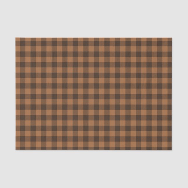 Cozy Brown Plaid Buffalo Print Pattern Tissue Paper (Front)