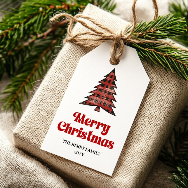 Cozy Buffalo Tree Holiday Gift Tag (Cozy Buffalo Tree Holiday Gift Tag)