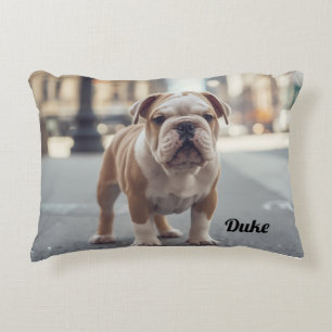 Cozy Bulldog Personalized Accent Pillow