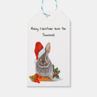 Cozy Bunny Christmas Gift Tag