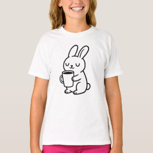 Cozy Bunny Coffee Doodle T-Shirt