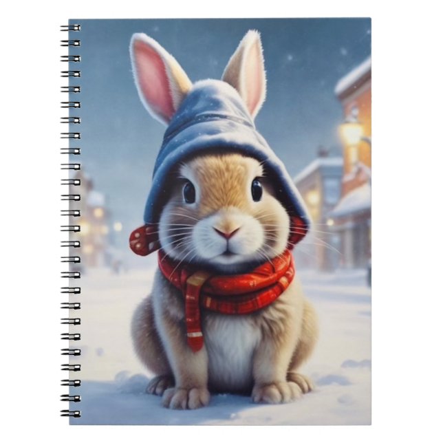 Cozy bunny in the snow notebook (Front)