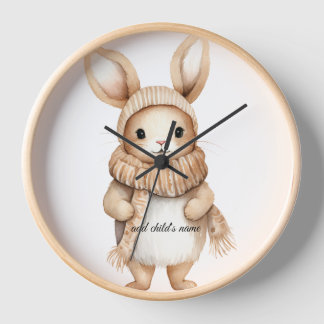 Cozy Bunny Wall Clock