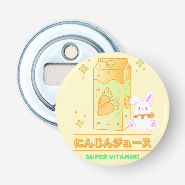 COZY BUNNY WITH CARROT JUICE BOTTLE OPENER (Front)