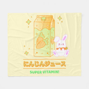 COZY BUNNY WITH CARROT JUICE FLEECE BLANKET