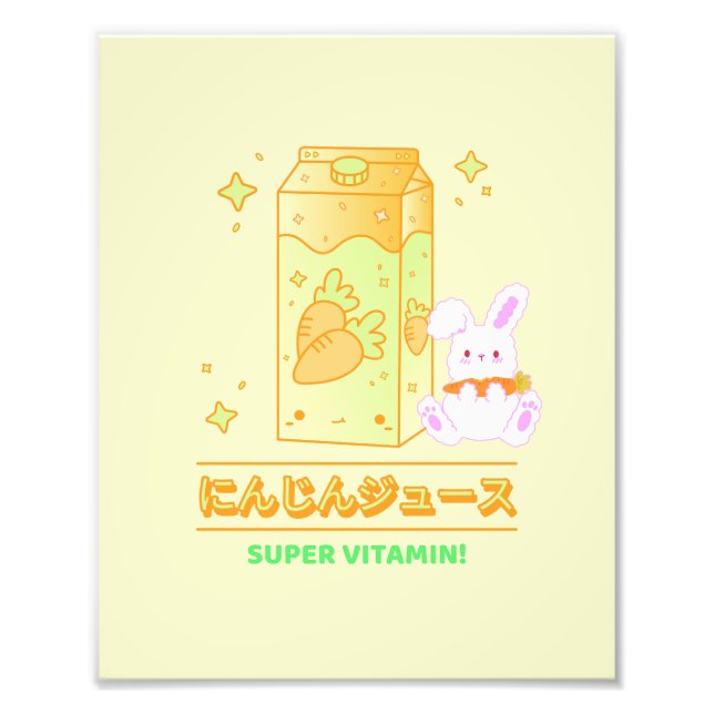 COZY BUNNY WITH CARROT JUICE PHOTO PRINT (Front)