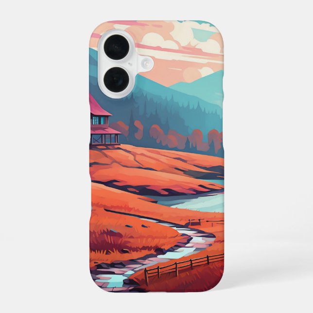 Cozy Cabin by the Autumn Stream_iphone case  (Back)