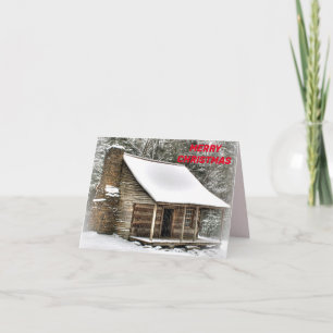 Cozy Cabin Christmas card. Card