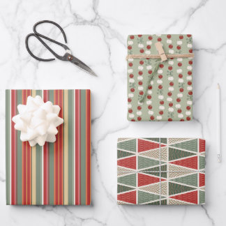 Cozy Cabin Christmas Set 3 Wrapping Paper Sheet