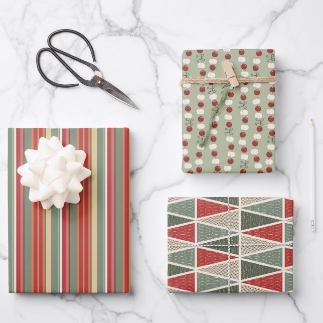 Cozy Cabin Christmas Set 3 Wrapping Paper Sheet (Front)