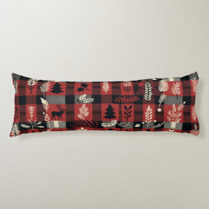 Cozy Cabin Comfort – Red & Black Buffalo Plaid  Body Pillow