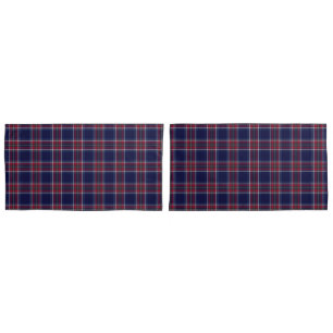 Cozy Cabin Decor, Classic Plaid in Navy and Red Pillowcase