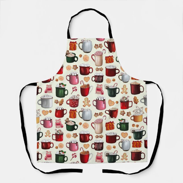 Cozy Cabin Hot Cocoa and Winter Treats Apron (Front)