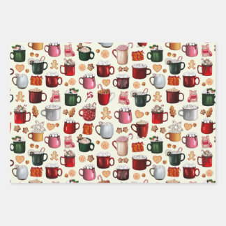 Cozy Cabin Hot Cocoa and Winter Treats Wrapping Paper Sheet