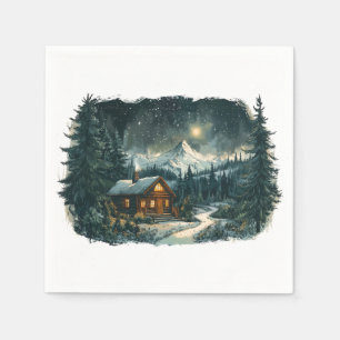 Cozy Cabin in a Winter Wonderland Napkin