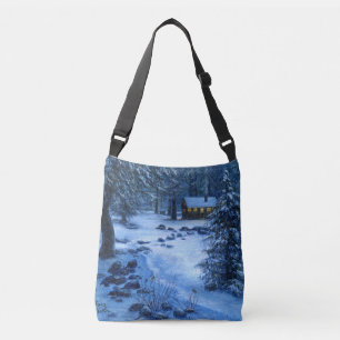 "Cozy Cabin in the Snow" Tote Bag