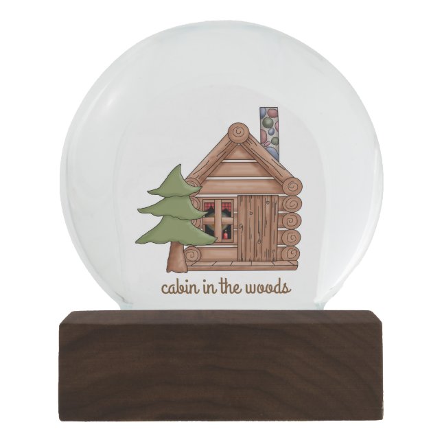 Cozy Cabin in the Woods Snow Globe (Front)