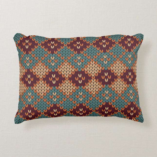 Cozy Cable-knit Boho Accent Pillow (Front)