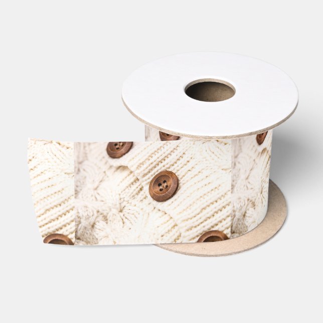 Cozy cable knit ribbon satin ribbon (Spool)