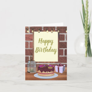 Cozy Cafe and Cake Birthday Card