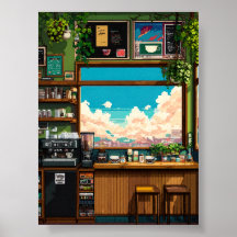 Cozy Cafe Window Pixel art